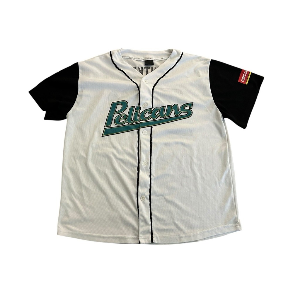 Vintage 1999 Myrtle Beach Pelicans Inaugural Season Jersey Adult L #38 Snitker